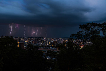 lightning over the city