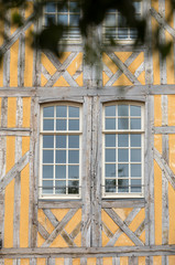  Ancient half-timbered buildings in Troyes. Aube, Champagne-Ardenne, France