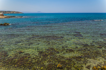 View of Grecian coast and sea