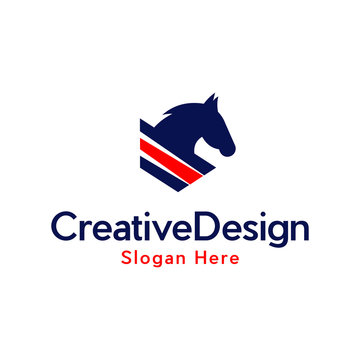 Horse simple flat logo design vector, Animal Horse Wings Fly Modern Creative Logo