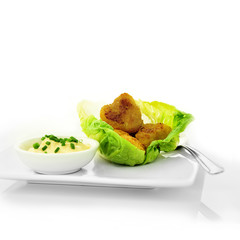Wholetail Scampi with lettuce