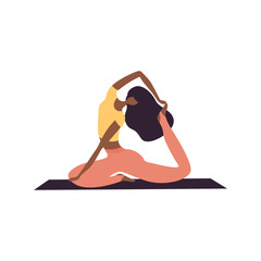 woman doing yoga. Time for yoga concept 