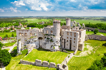 Fototapeta na wymiar medieval castle ruins located in Ogrodzieniec, Poland