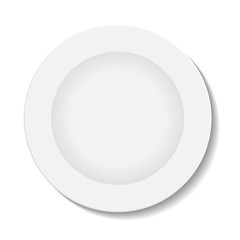 vector illustration of white plate on white background