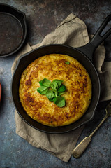 Spanish tortilla with vegetables, tapas