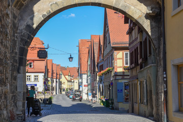 Historical street of Rotenburg ob der Tauber on Germany