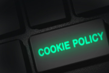Cookie policy sign blinking green