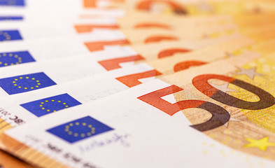 closeup macro fifty euros bankontes background