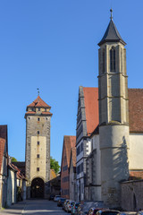 Fototapeta premium Tower of entrance gate of Rotenburg ob der Tauber in Germany