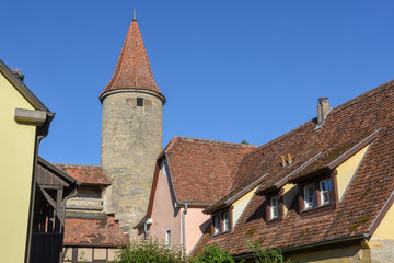 Fototapeta na wymiar Datail of historical architecture at Rotenburg ob der Tauber in Germany