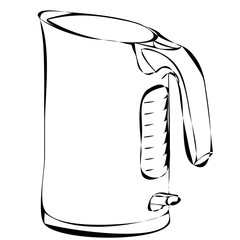 electric kettle sketch, contour, lines