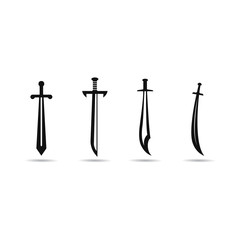 Set of swords logo template vector icon illustration design 