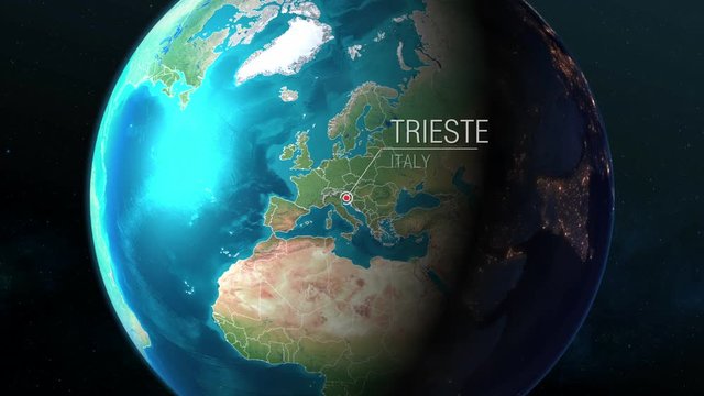 Italy - Trieste - Zooming from space to earth