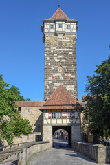 Naklejka premium Tower of entrance gate of Rotenburg ob der Tauber in Germany
