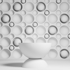 White background for product presentation with .hemisphere podium.