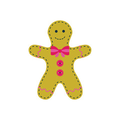 Christmas Ornament Vintage Felt Ginger Man Decoration