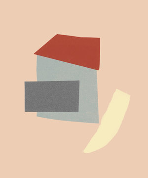 Illustration of house by path