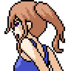vector pixel art anime girl