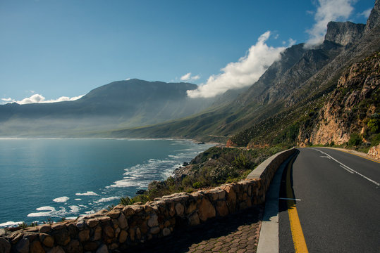 Coastal Road Below Mountains