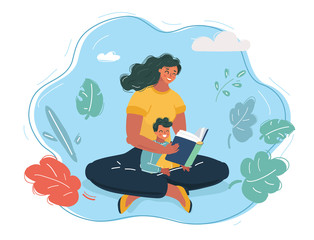 Mother reading a story to child