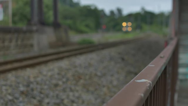 train on railroad tracks