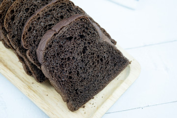 Fresh homemade baked bread slices