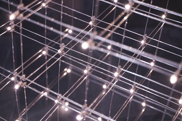 stylish fashion little light bulbs in the trendy loft room indoors with nobody