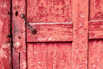 old coral color retro door
