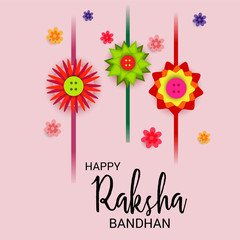  Vector illustration of a Background for Happy Raksha Bandhan Indian festival of sisters and brothers. 