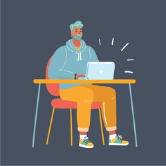 Man working late night