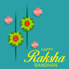  Vector illustration of a Background for Happy Raksha Bandhan Indian festival of sisters and brothers. 