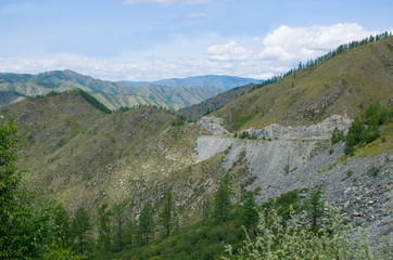 Fototapeta na wymiar The pass in Mountain Altai a beautiful landscape