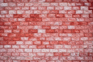 Obraz premium red brick wall modern coral color white bricks