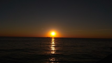 sunset over the sea