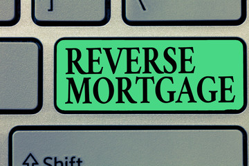Fototapeta premium Handwriting text writing Reverse Mortgage. Concept meaning loan for seniors age above sixties and older to be returned.