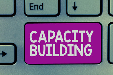 Handwriting text writing Capacity Building. Concept meaning Strengthen the abilities of individuals Workforce planning.