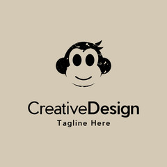 Monkey Symbol Logo. Vector Illustration, Monkey face logo design