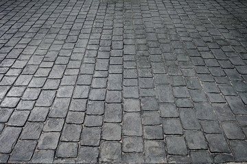 black stone tiles floor on road or walkway