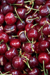 A group of red cherries