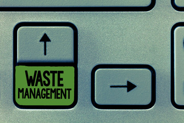 Handwriting text writing Waste Management. Concept meaning actions required manage rubbish inception to final disposal.