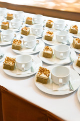 set of plates and cups on table