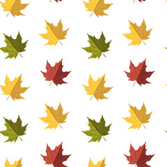 Autumn leaves seamless pattern. Vector illustration