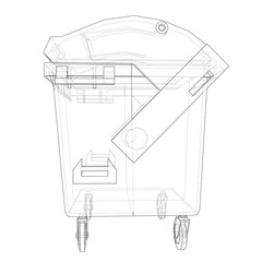 Outline Dumpster or dustbin vector