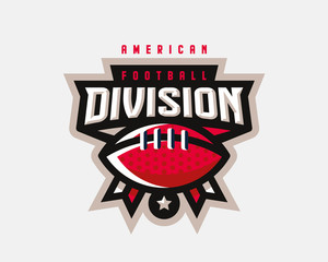 American football logo design. Rugby emblem tournament template editable for your design.