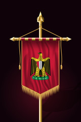 Egypt. Coat of Arms. Festive Vertical Banner. Wall Hangings with Gold Tassel