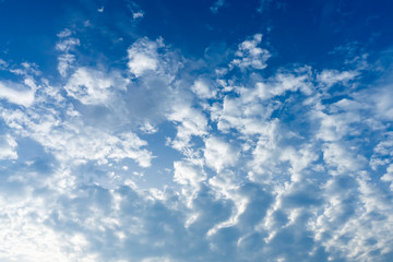 White cloud on the Blue sky background.