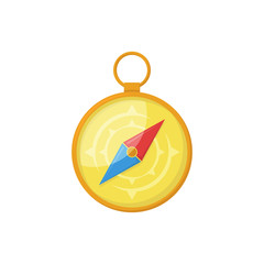golden compass points north in flat style