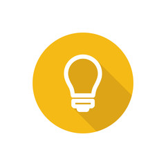 lightbulb outline icon in flat with shadow