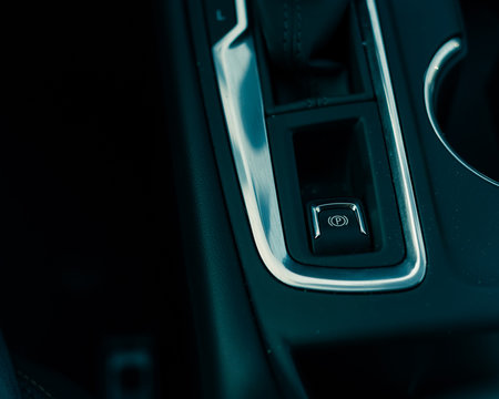 Electronic parking brake (EPB) button in a modern car
