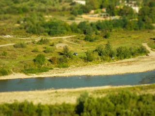View of the mountain river